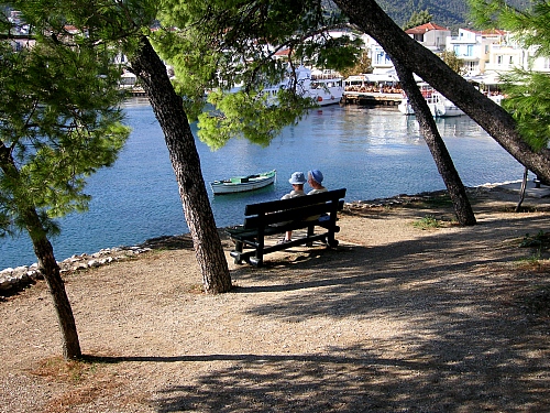 Skiathos port - left of the open air theatre