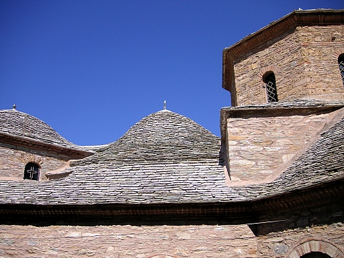 Evangelistria Monastery's stone roof.