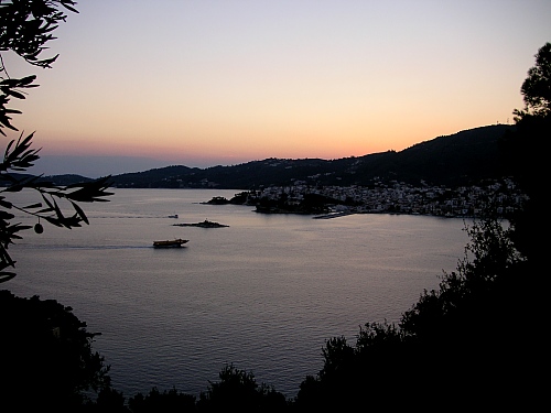 Opposite Skiathos town