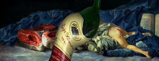 Rioja Bourdn between Spain's Goya: 'Slices of Salmon' & France's Boucher ;-): 'Odalisc' at http://come to/weeklywine 